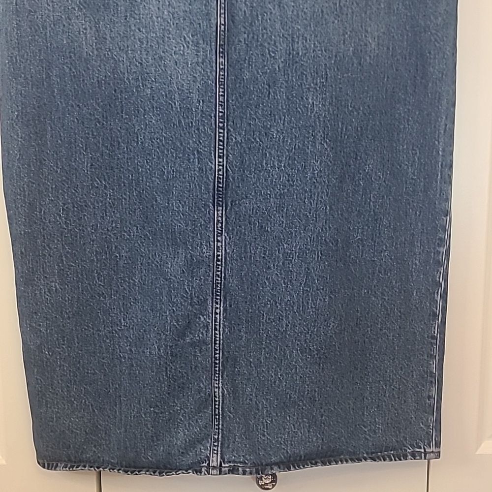 Madewell Denim Mid-Rise Maxi Skirt in Pratt Wash Retro 90's Inspired Size 32 - Picture 10 of 16